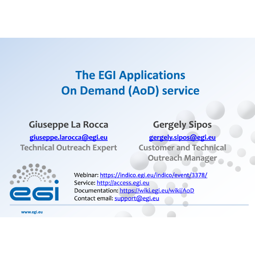 EGI Applications On Demand Service