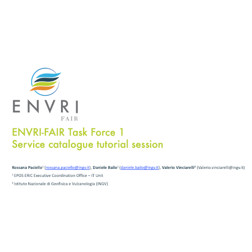 ENVRI-FAIR Task Force 1 Service Catalogue tutorial